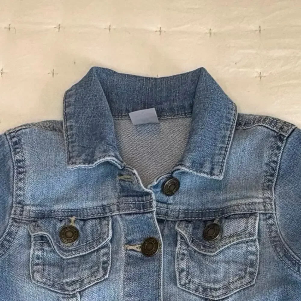 Carter's Classic Jean Jacket Girls/Boys 4T | Medium Blue Wash Jean Trucker